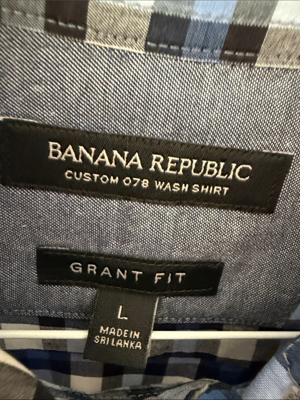 Banana Republic Blue and White Plaid Dress Shirt